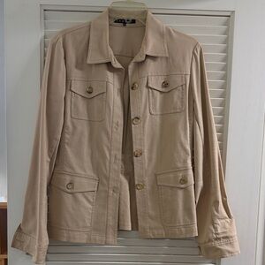 Theory Beige Tailored Utility Jacket